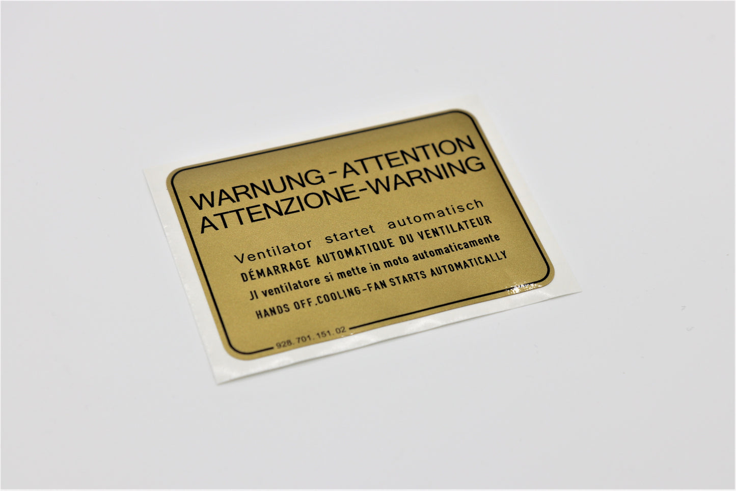 Sticker warning fan Porsche 928 92870115102