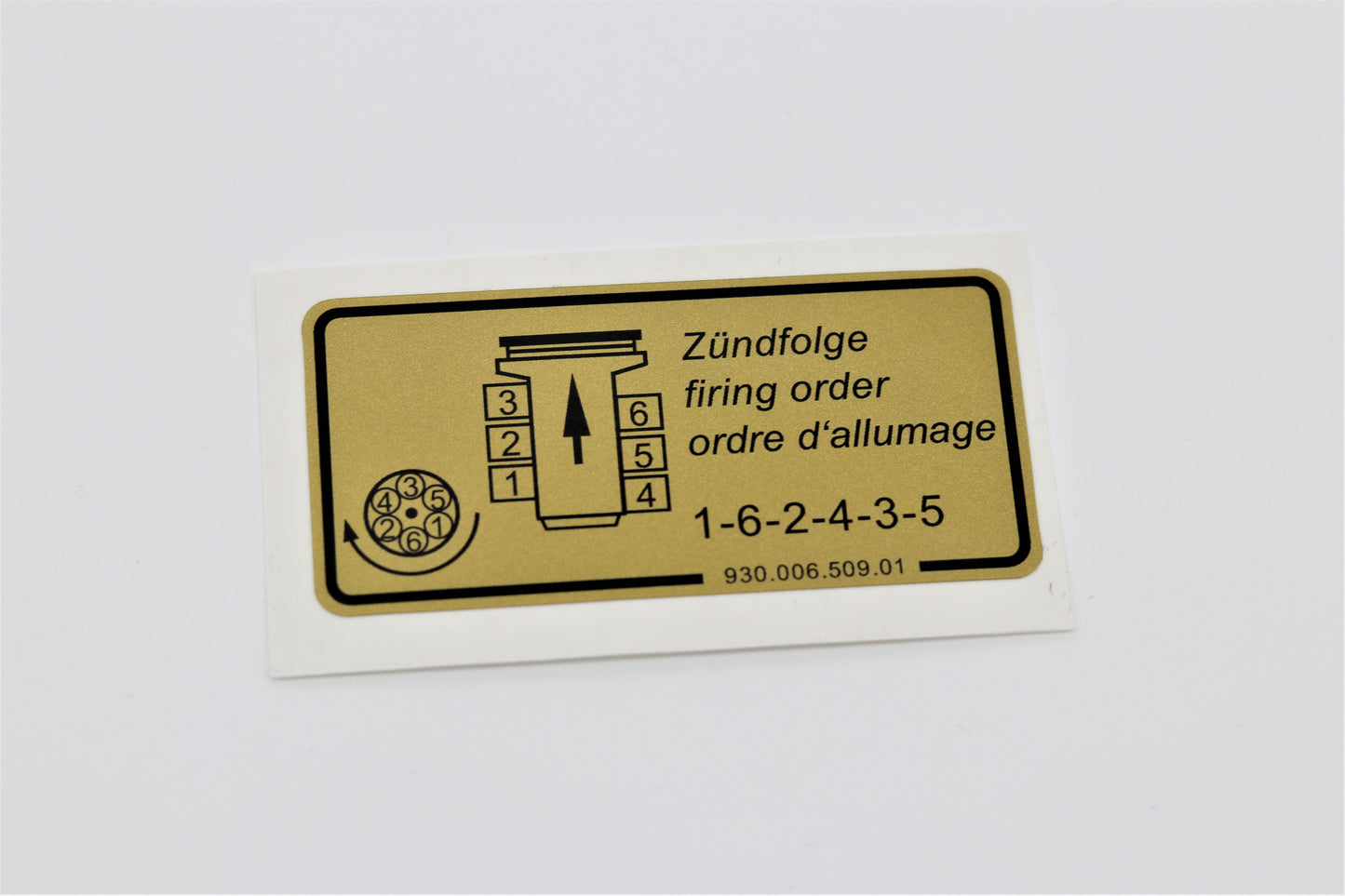 Autocollant ordre d'allumage pour Porsche 911 84-89 - 93000650901