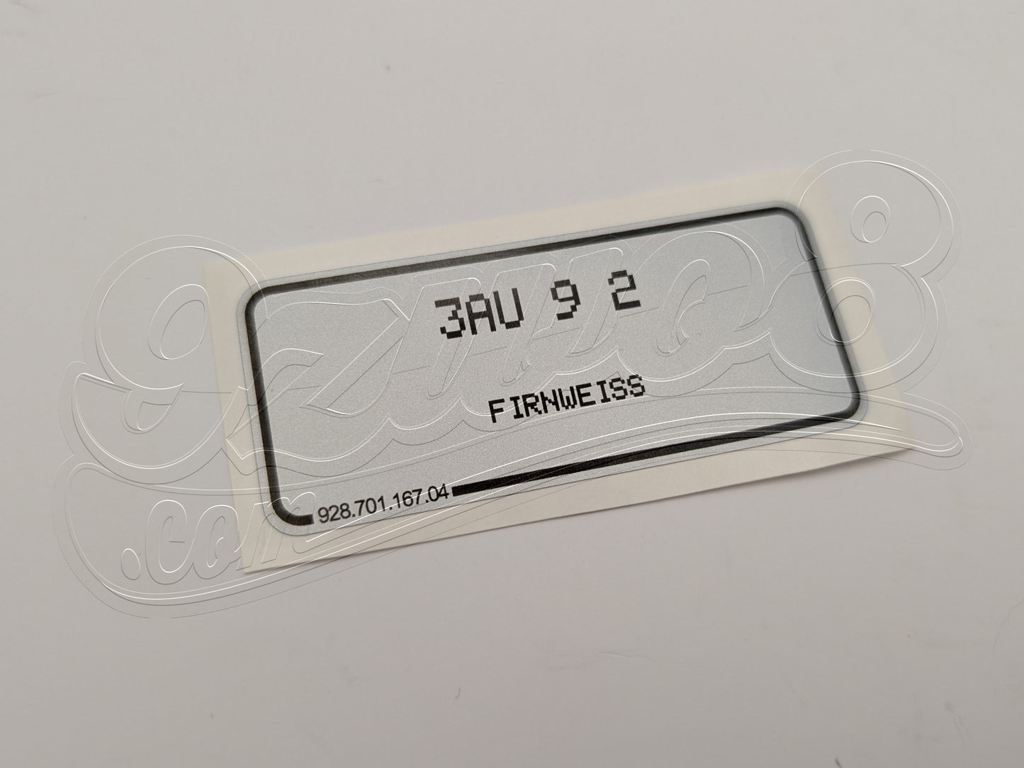 Aufkleber Firnweiss - Porsche Farbcode 3AU 9 2