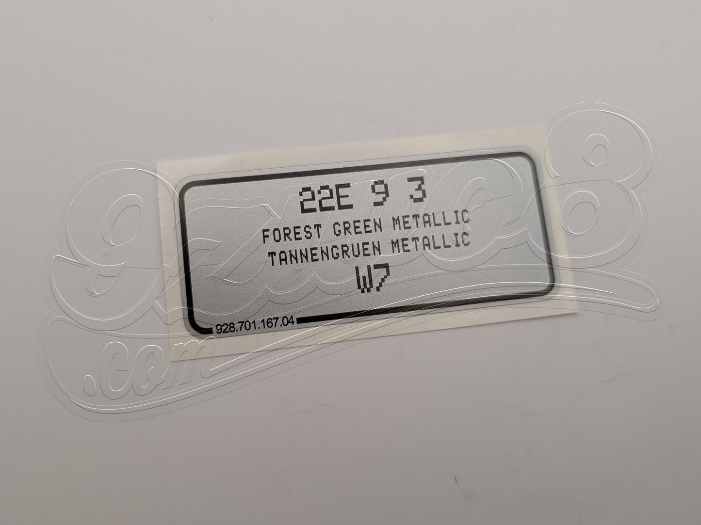 Aufkleber Tannengruenmetallic - Porsche Farbcode 22E