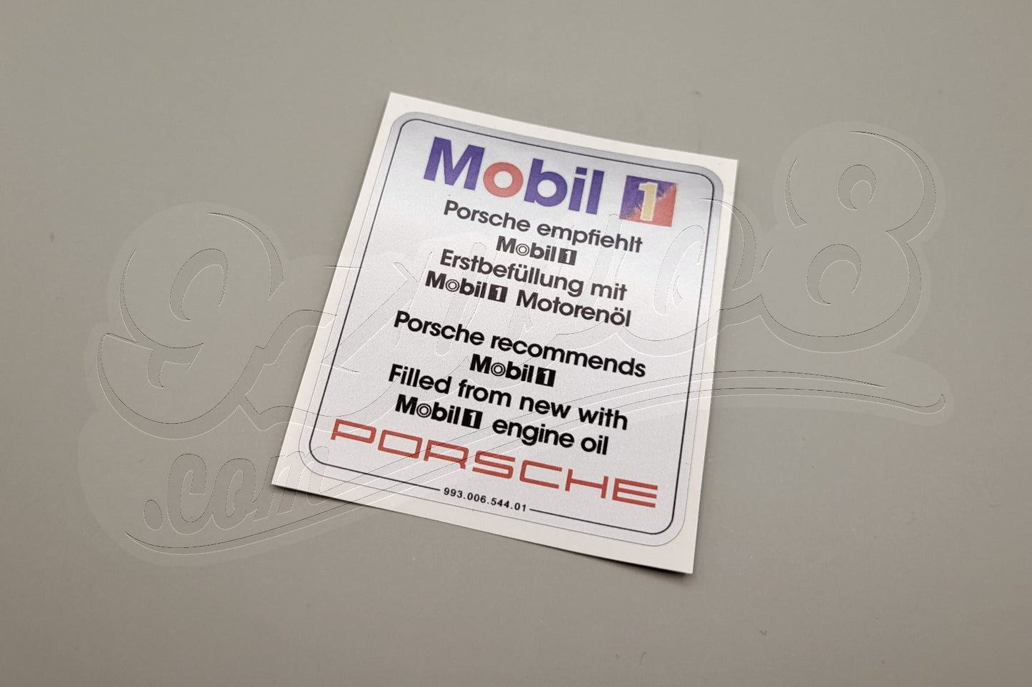 Aufkleber Erstbefüllung Mobil 1 für Porsche 993 - 99300654401