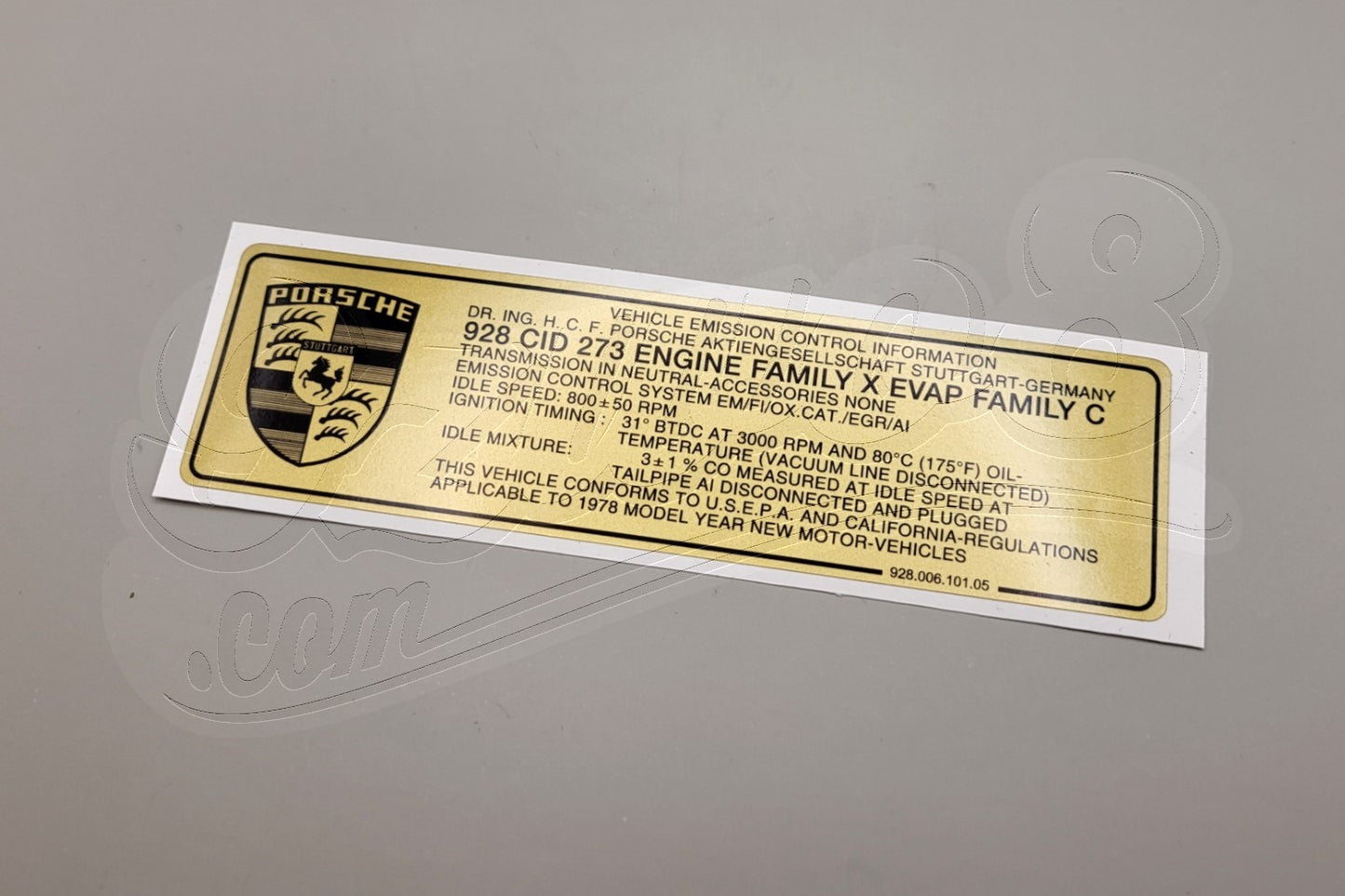 Aufkleber Emission Control für Porsche 928 92800610105