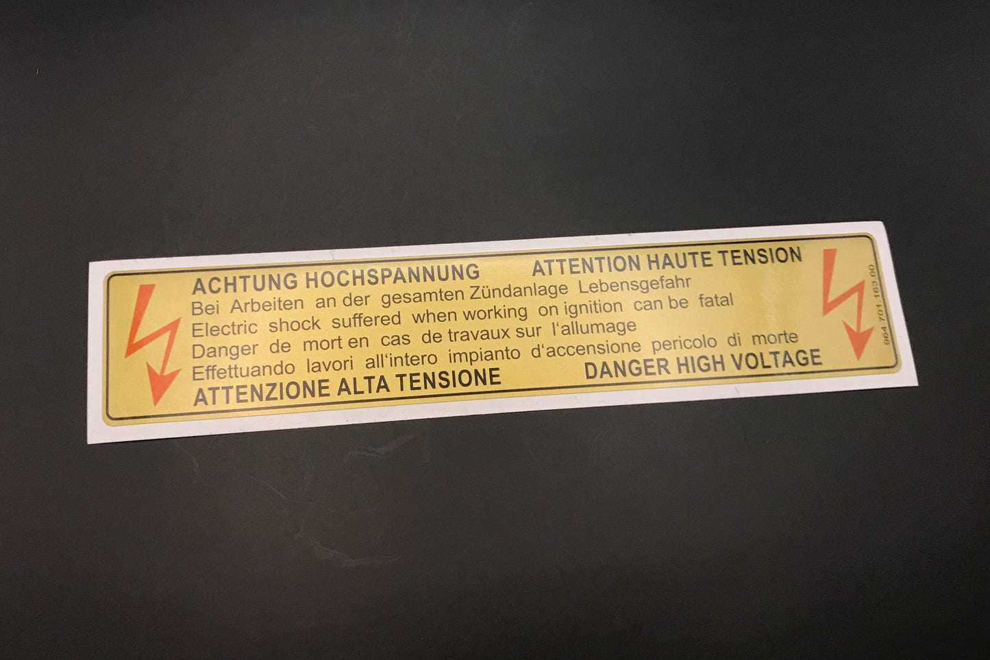 Sticker warning high voltage Porsche 993 - 96470116300