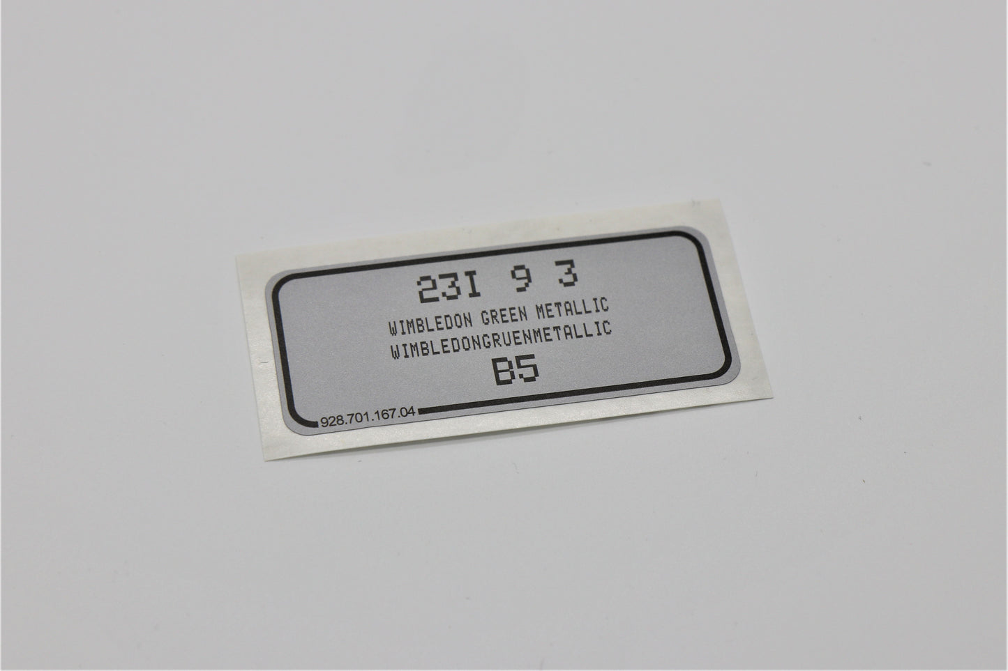 Aufkleber Wimbledongrünmetallic - Porsche Farbcode 23I