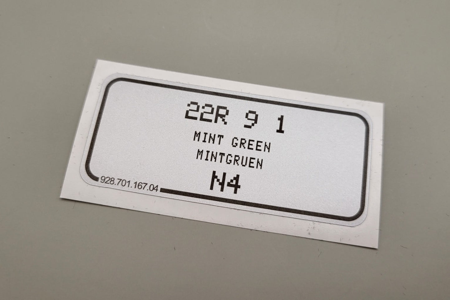 Sticker mint green - Porsche color code 22R