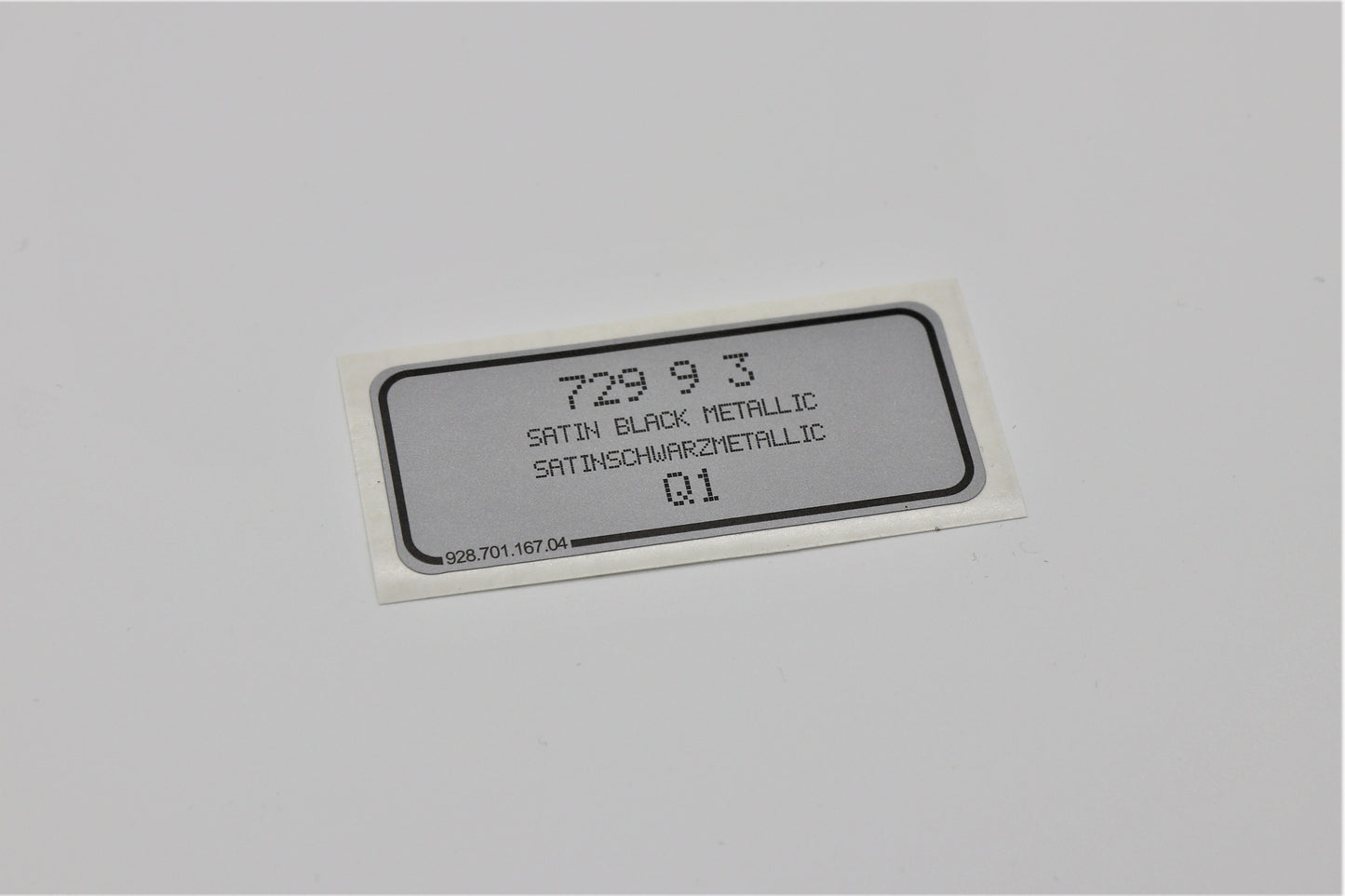 Sticker satin black metallic - Porsche color code 729
