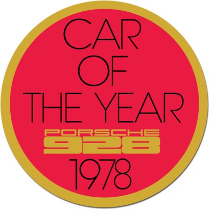 Aufkleber Car Of The Year 1978 Porsche 928