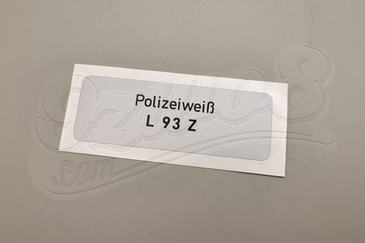 Autocollant L93Z police blanc Porsche 924 944