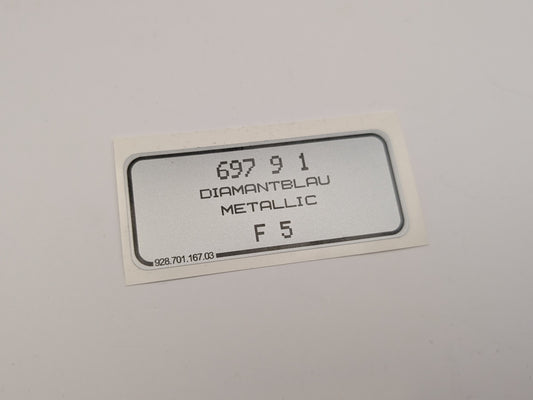 Aufkleber Diamantblau Metallic - Porsche Farbcode 697