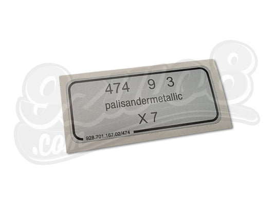 Aufkleber palisandermetallic Porsche Farbcode 474