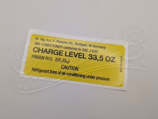 Aufkleber Charge Level 33.5 Oz für Porsche 944 94470114101