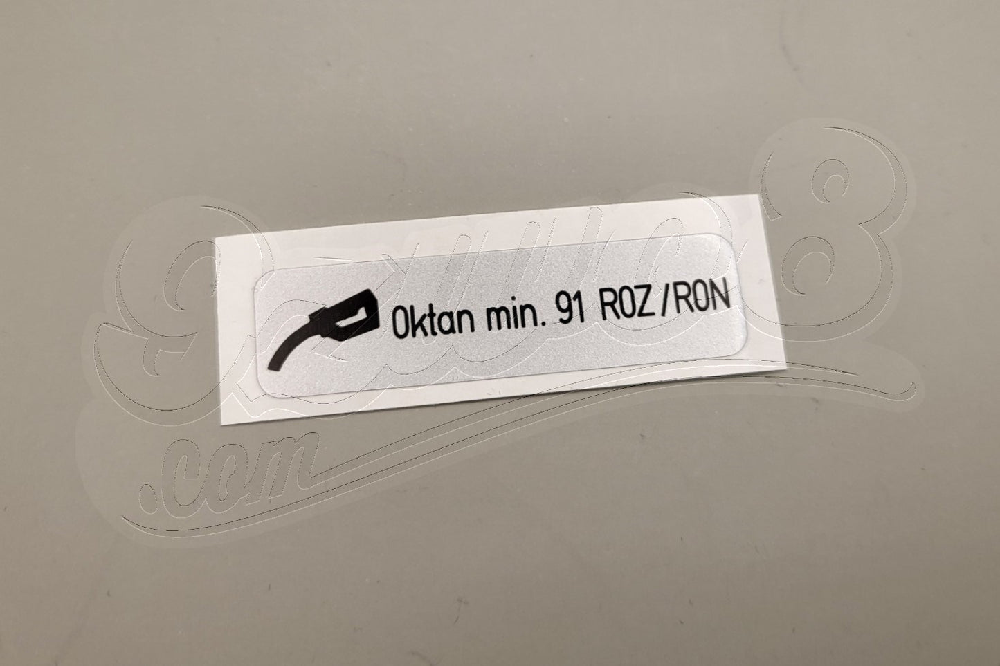 Aufkleber Oktanzahlbedarf 91 Oktan ROZ/RON VW Porsche