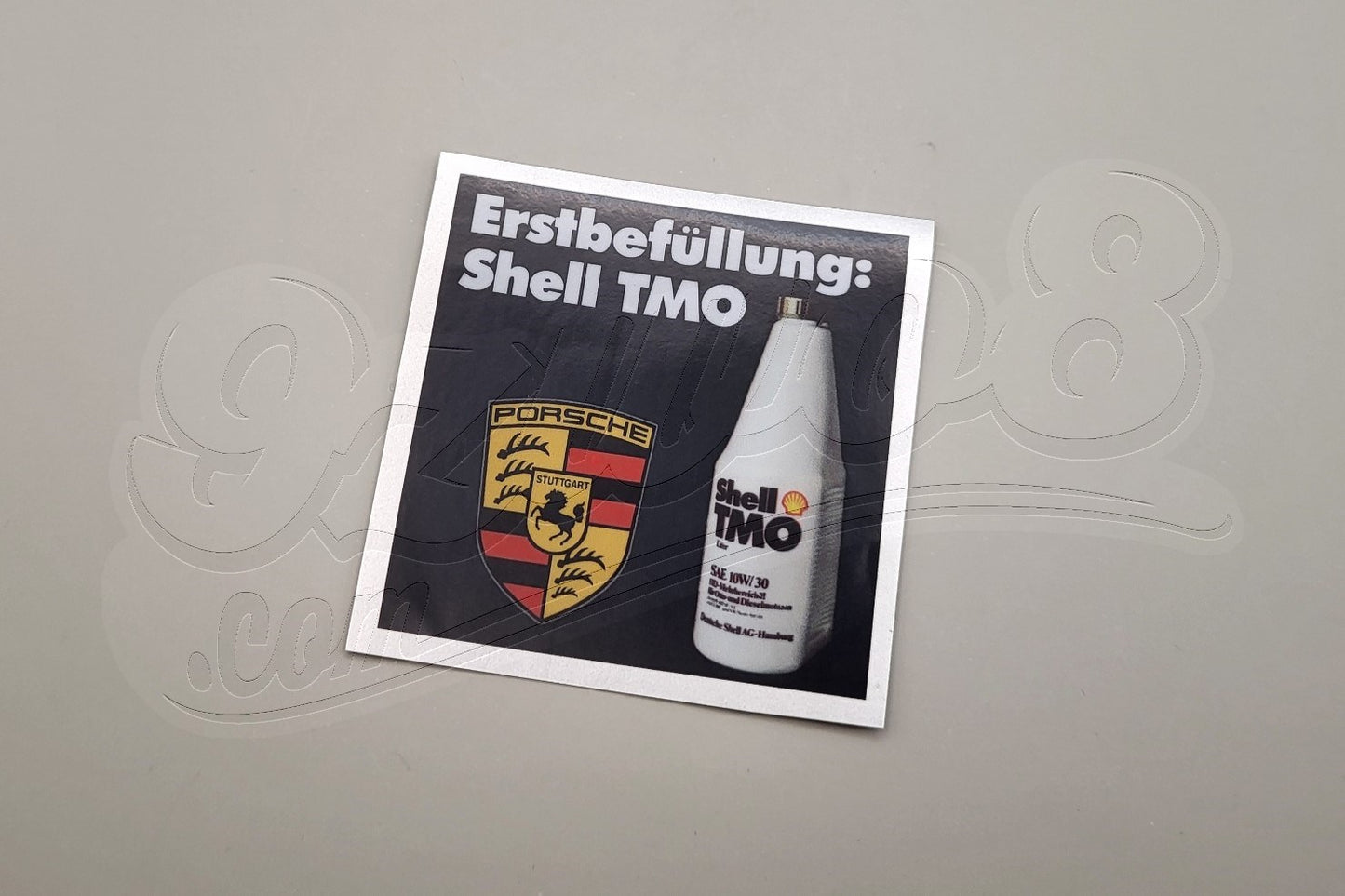 Aufkleber Erstbefüllung Shell TMO für Porsche
