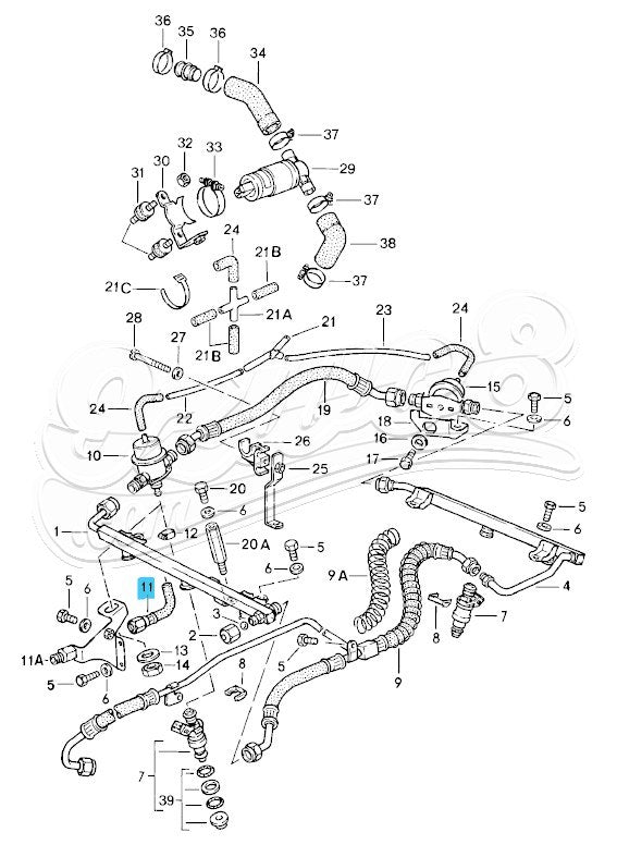 Kraftstoffleitung für Porsche 911 Turbo 93011050901 93011050900