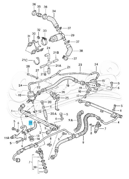 Kraftstoffleitung für Porsche 911 Turbo 93011050901 93011050900