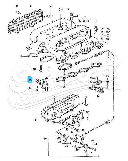 Vakuumstellglied Unterdruckdose Resonanzklappe für Porsche 928 92811016001 92811016000
