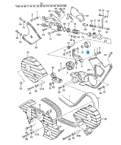 Laufrolle Zahnriemen für Porsche 928 S4 GT GTS 92810557104