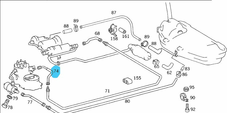 Kraftstoffleitung für Mercedes W124 1244706775 124470677564