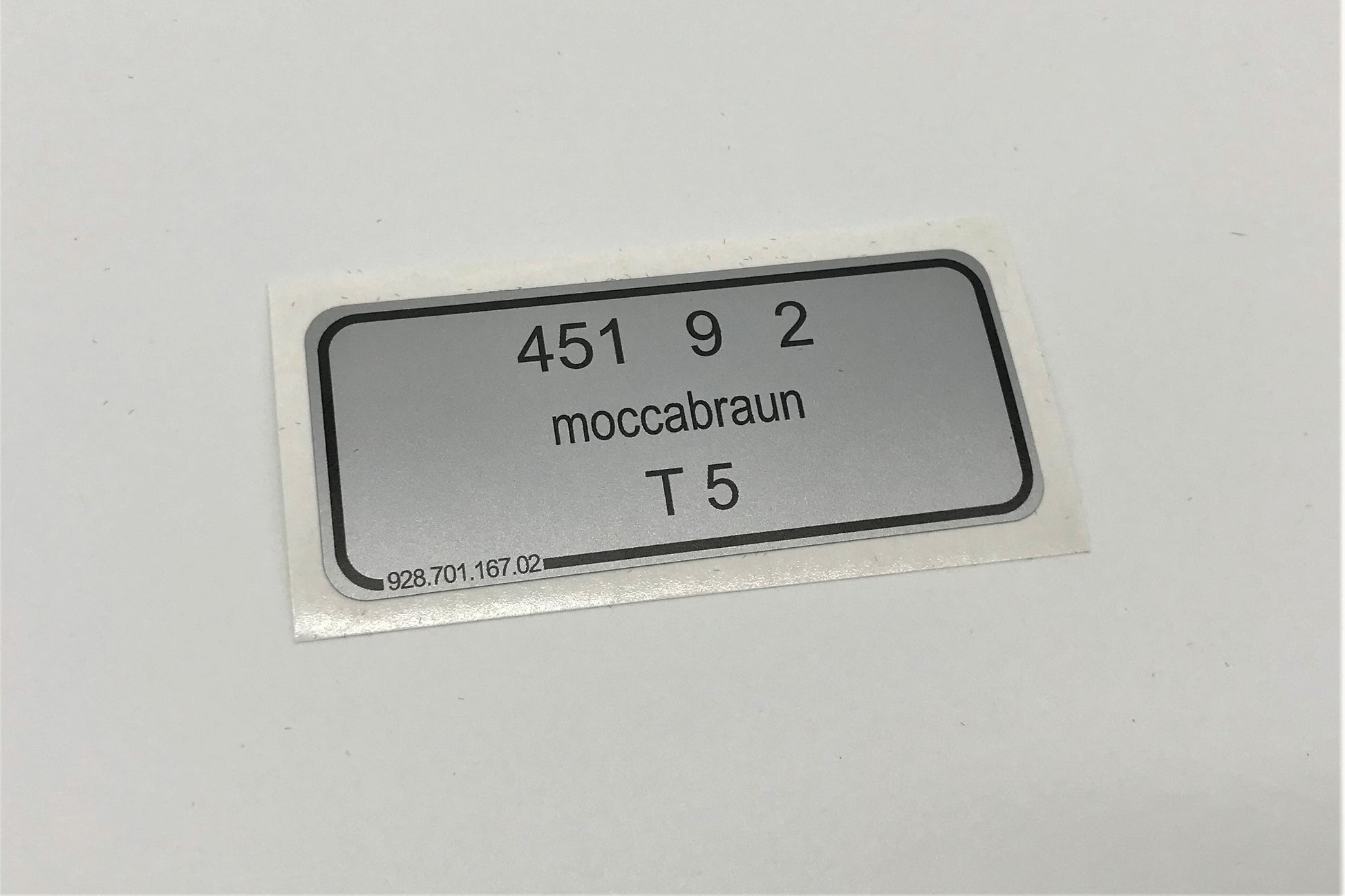 Aufkleber Moccabraun Porsche Farbcode 451