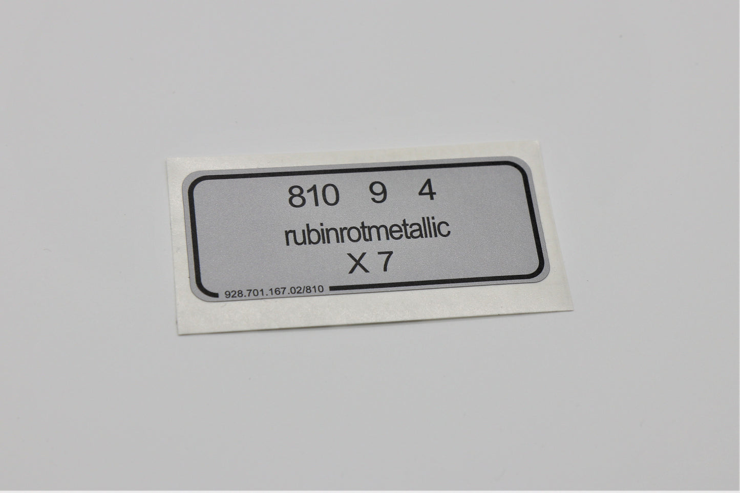 Aufkleber Rubinrotmetallic - Porsche Farbcode 810