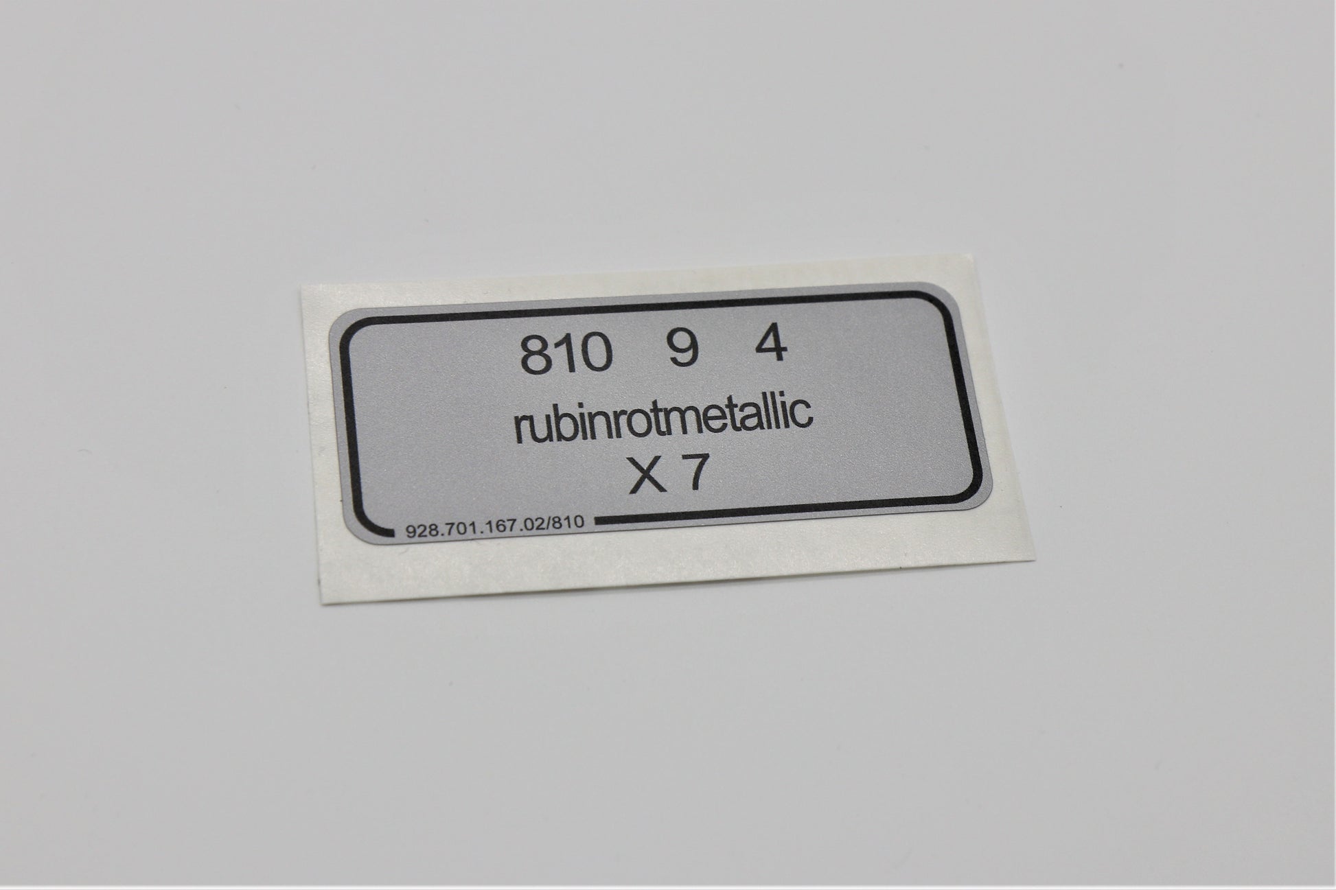 Aufkleber Rubinrotmetallic - Porsche Farbcode 810