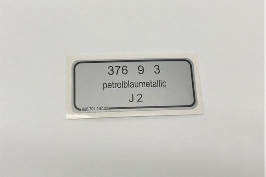 Aufkleber Petrolblaumetallic - Porsche Farbcode 376